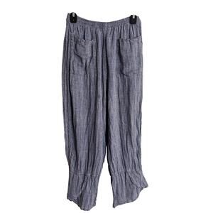 La Bottega di Brunella 100% Linen Tulip Hem Cropped Pants Womans Medium